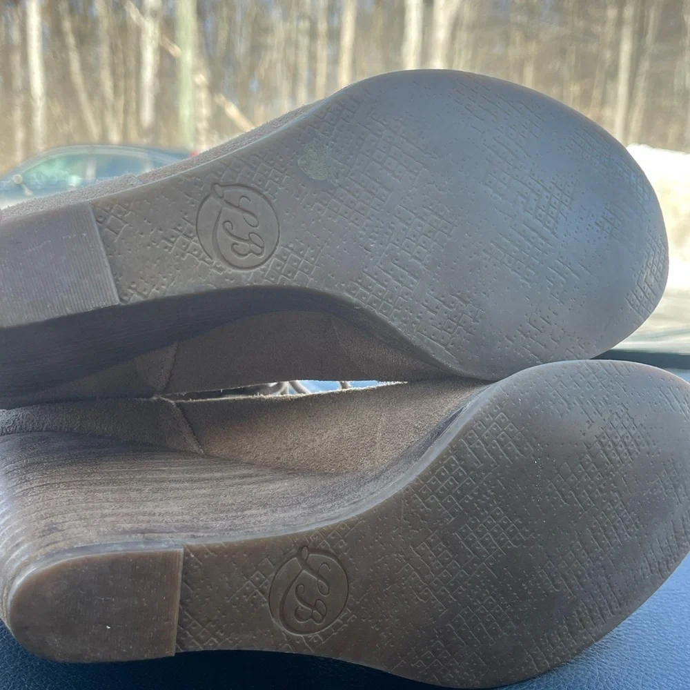 Lucky Brand Brown Suede Wedge Booties